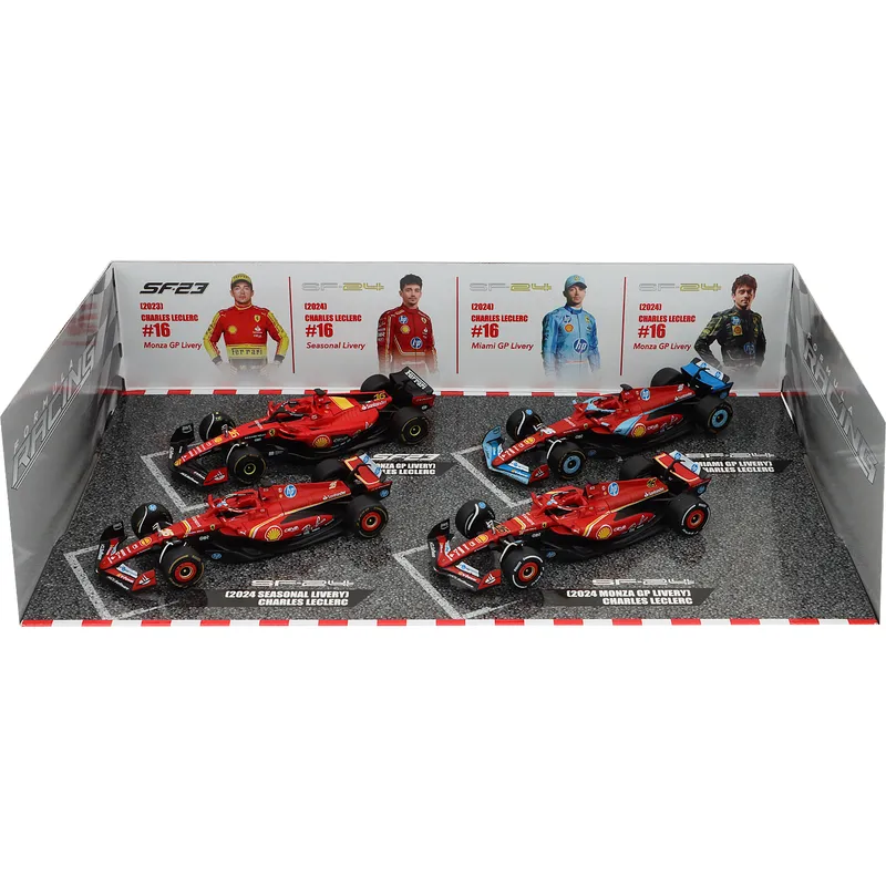 Charles Leclerc - 4 x F1-bilar - 2023-2024 - Bburago - 1:43