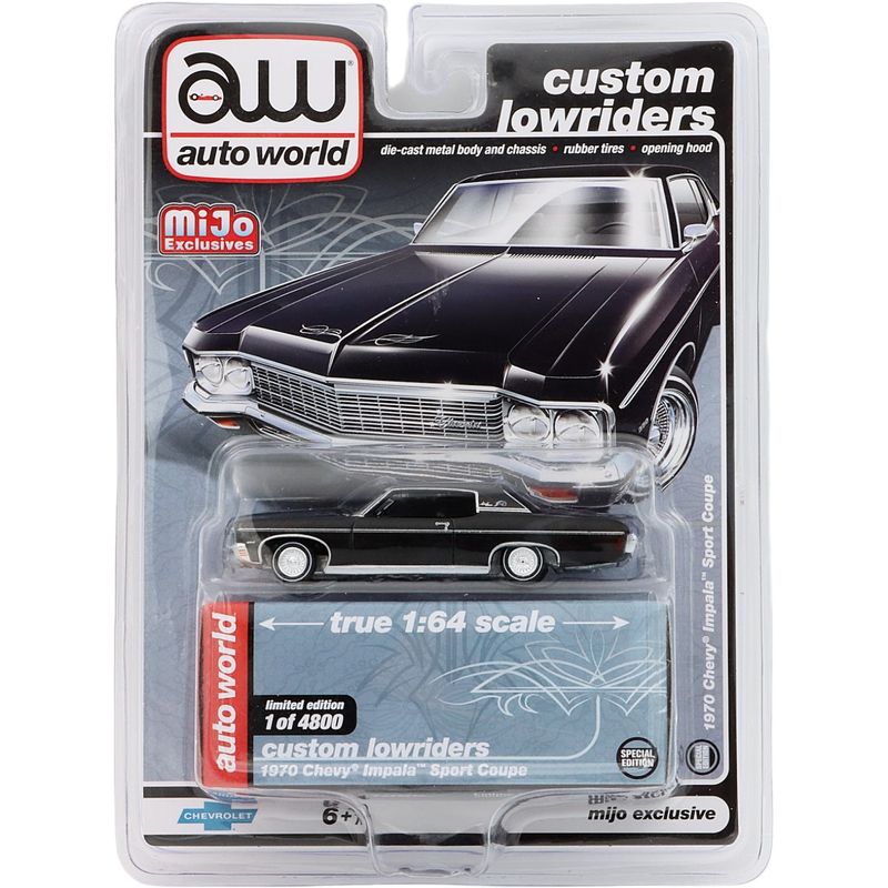 1970 Chevy Impala Sport Coupe - Svart - Auto World - 1:64