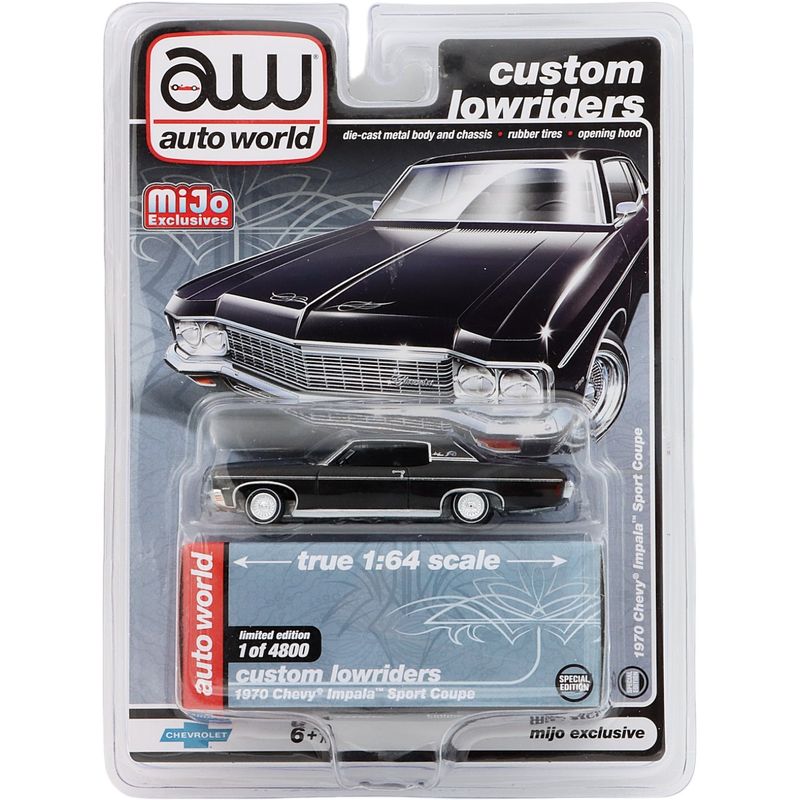 1970 Chevy Impala Sport Coupe - Svart - Auto World - 1:64