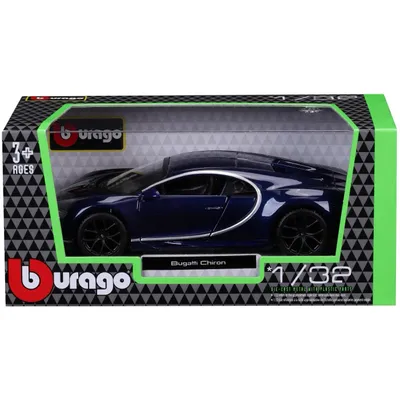 Bugatti Chiron - Blå - Bburago - 1:32 - 14 cm