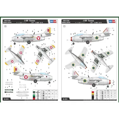 Saab J-29F Tunnan - Byggmodell - 81745 - Hobby Boss - 1:48