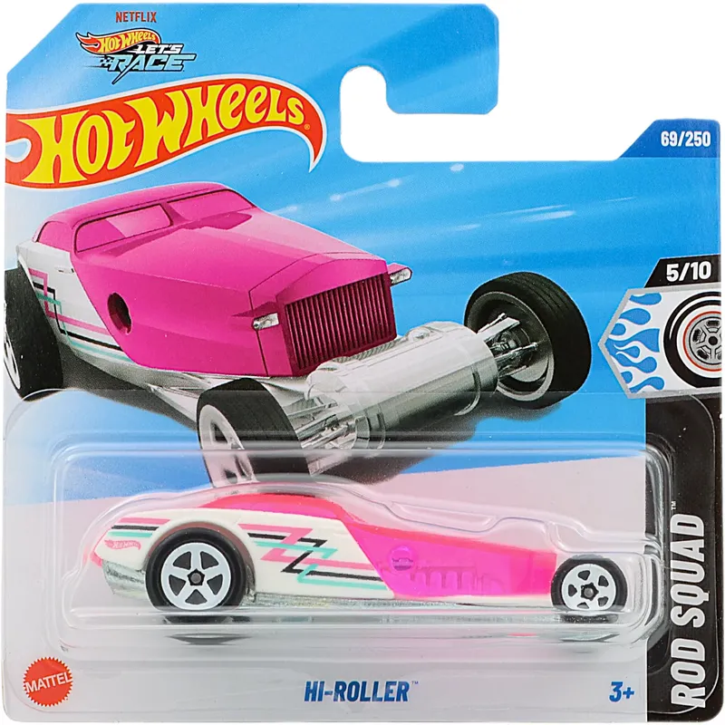 HI-Roller - Vit, Rosa - Rod Squad - Let's Race - 69/250 - Hot Wheels