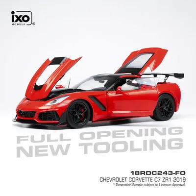 Chevrolet Corvette C7 ZR1 - 2019 - Röd - Ixo Models - 1:18