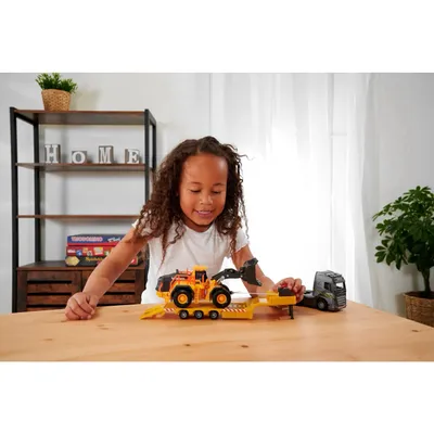 Volvo L350H + FH16 Dragbil med Trailer - Majorette - 35 cm