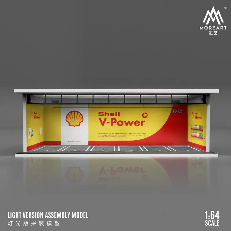 Shell V-Power Parking Garage - LED-belysning - 1:64