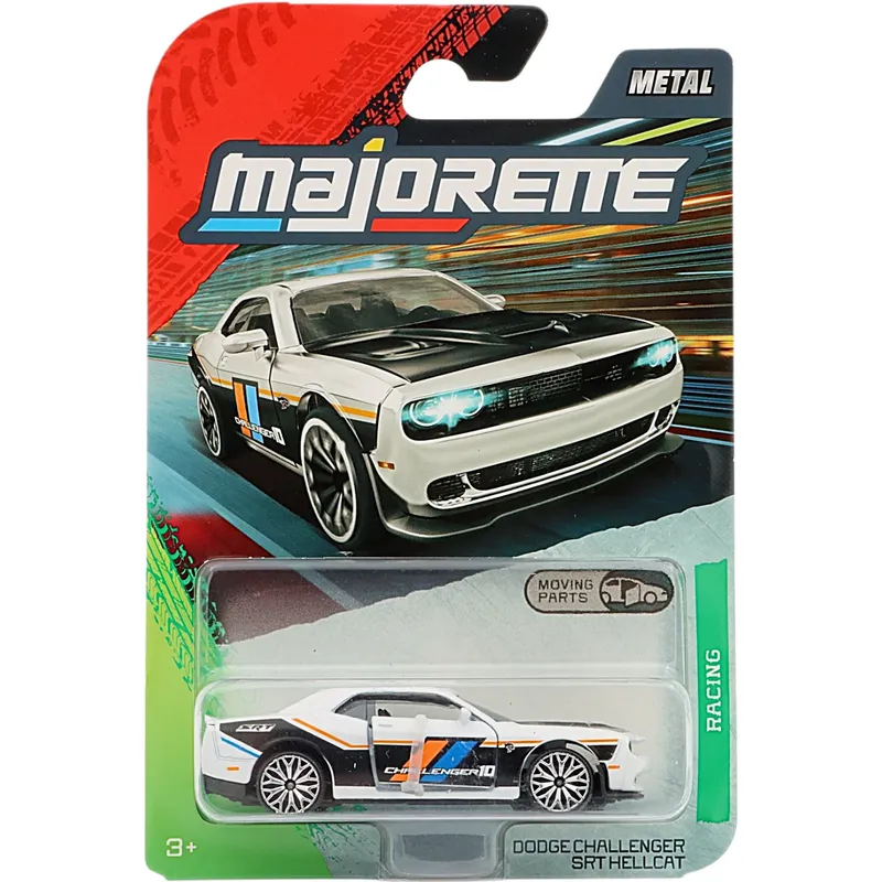 Dodge Challenger SRT Hellcat - Vit - Racing Premium Cars - Majorette - 7 cm