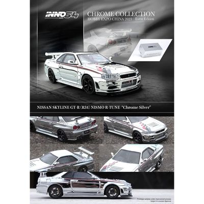 Nissan Skyline GT-R (R34) Nismo - Silver Chrome - Inno64