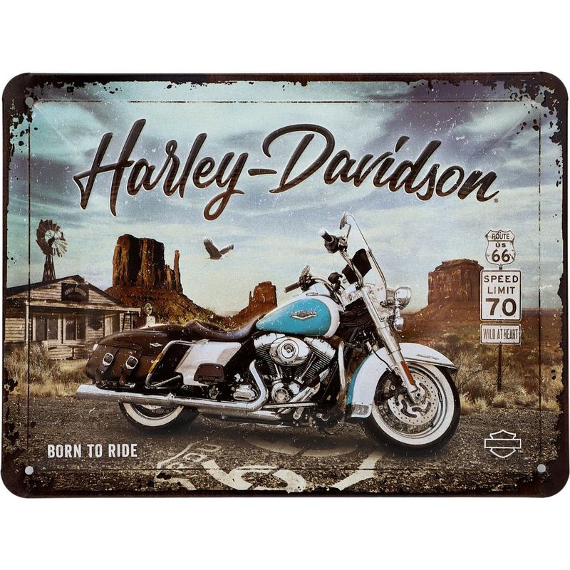 Harley-Davidson - Born to Ride - Plåtskylt - 20x15 cm