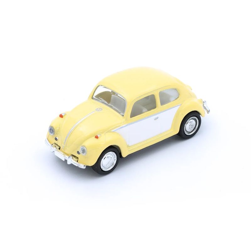 Volkswagen Beetle 1967 - Gul / Vit - Kinsmart - 6 cm