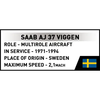 Saab AJ 37 Viggen - Klossbyggmodell - 5915 - COBI - 1:48