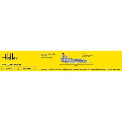 JA-37 Jaktviggen - Plastbyggsats - 80309 - Heller - 1:72