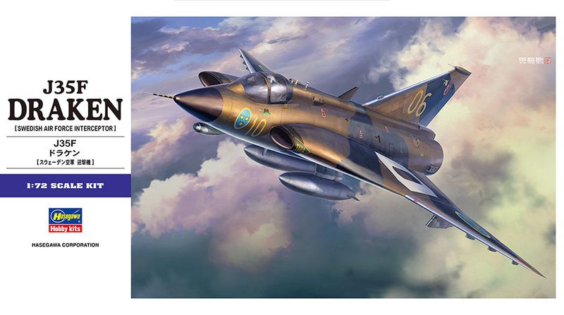 J35F Draken - Plastbyggmodell - E48 - Hasegawa - 1:72