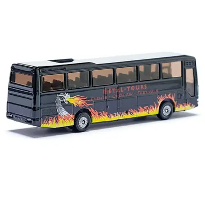 MAN Coach - Svart Turistbuss - Metal-Tours - Siku - 14 cm