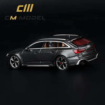 Audi RS 6 Avant (C8) 2021 - Svartgrå - CM-Model - 1:64