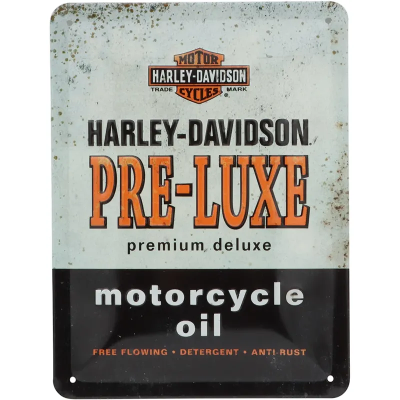 Harley-Davidson Pre-Luxe Motorcycle Oil - Skylt - 15x20 cm