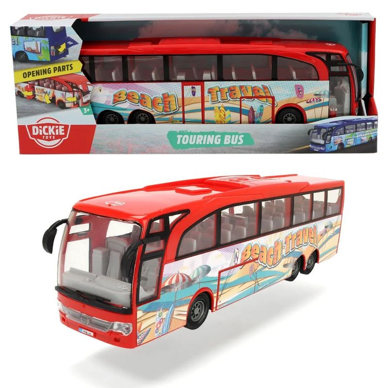 Turistbuss - Touring Bus - Beach Travel - Röd - Dickie Toys