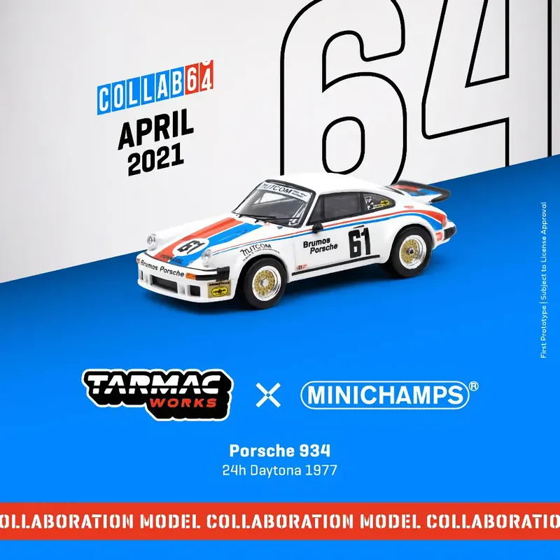 Porsche 934 - #61 - Tarmac Works x Minichamps - 1:64