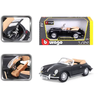 Porsche 356B Cabriolet - 1961 - Sort - Bburago - 1:24