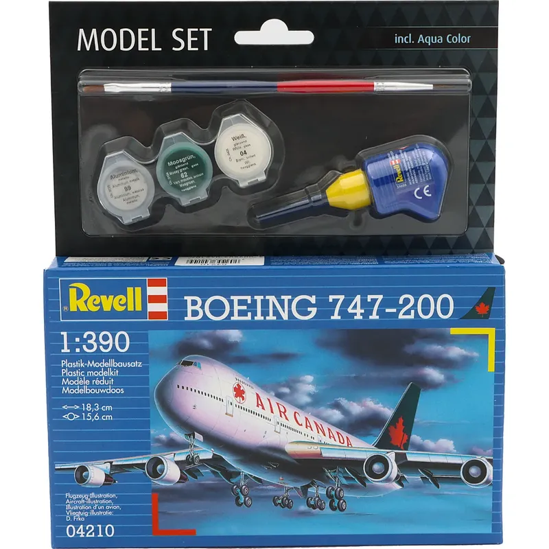 Boeing 747-200 - Set med färg, lim och pensel - 04210 - Revell - 1:390