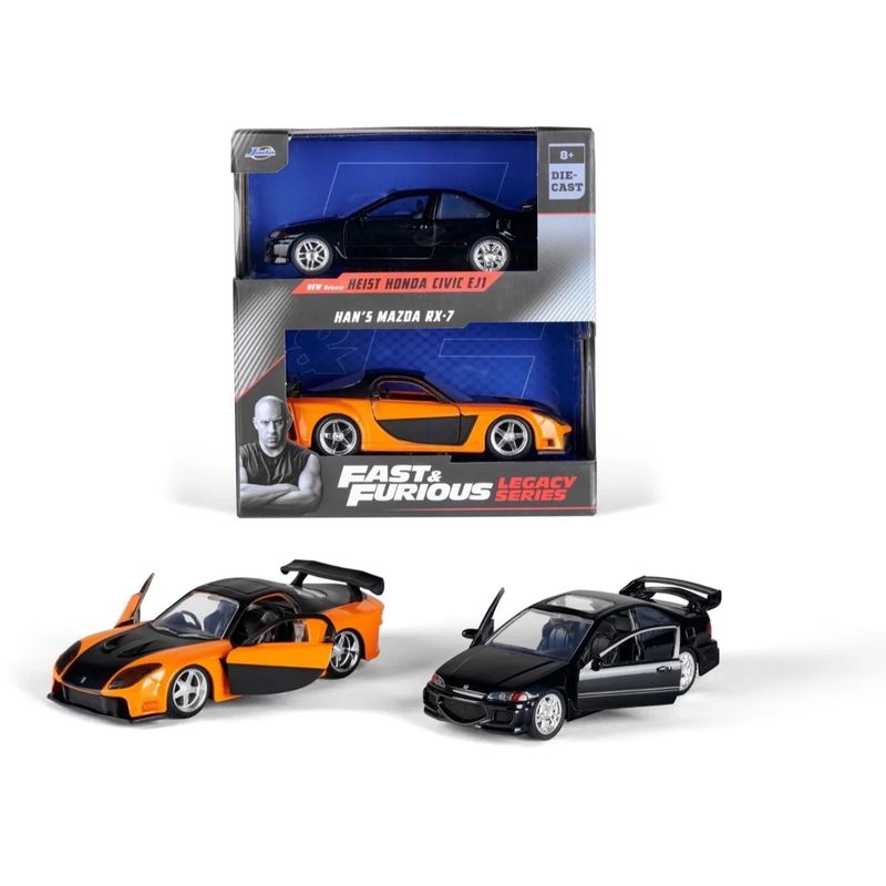 Heist Honda Civic EJ1 + Han's Mazda RX-7 - F&F - Jada Toys