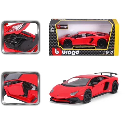 Lamborghini Aventador SV Coupé LP750-4 - Röd - Bburago 1:24