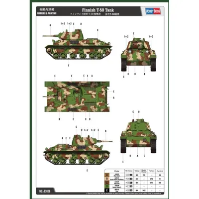 Finnish T-50 Tank - 83828 - Hobby Boss - 1:35