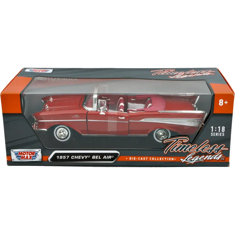 1957 Chevy Bel Air Convertible - Röd - Motormax - 1:18