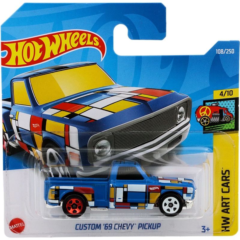 Custom '69 Chevy Pickup - HW Art Cars - Blå - Hot Wheels