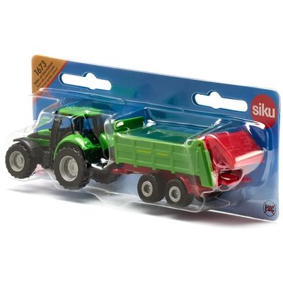 Deutz-Fahr Agrotron 260 med gödselspridare - Siku - 16 cm