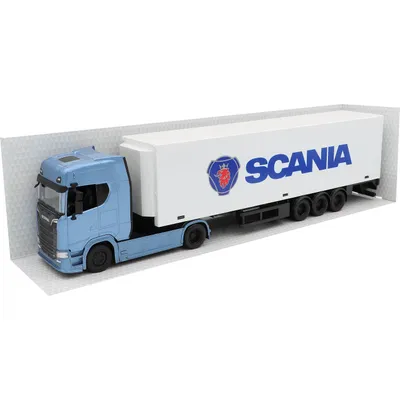 Scania S730 - Dragbil med Trailer - Bburago - 1:43 - 41 cm
