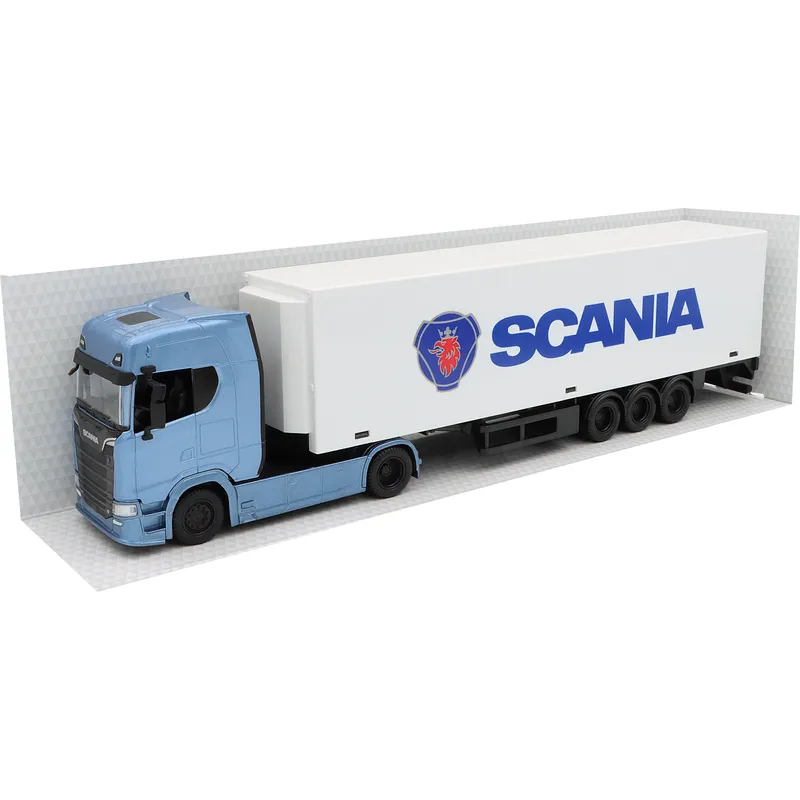 Scania S730 - Dragbil med Trailer - Bburago - 1:43 - 41 cm