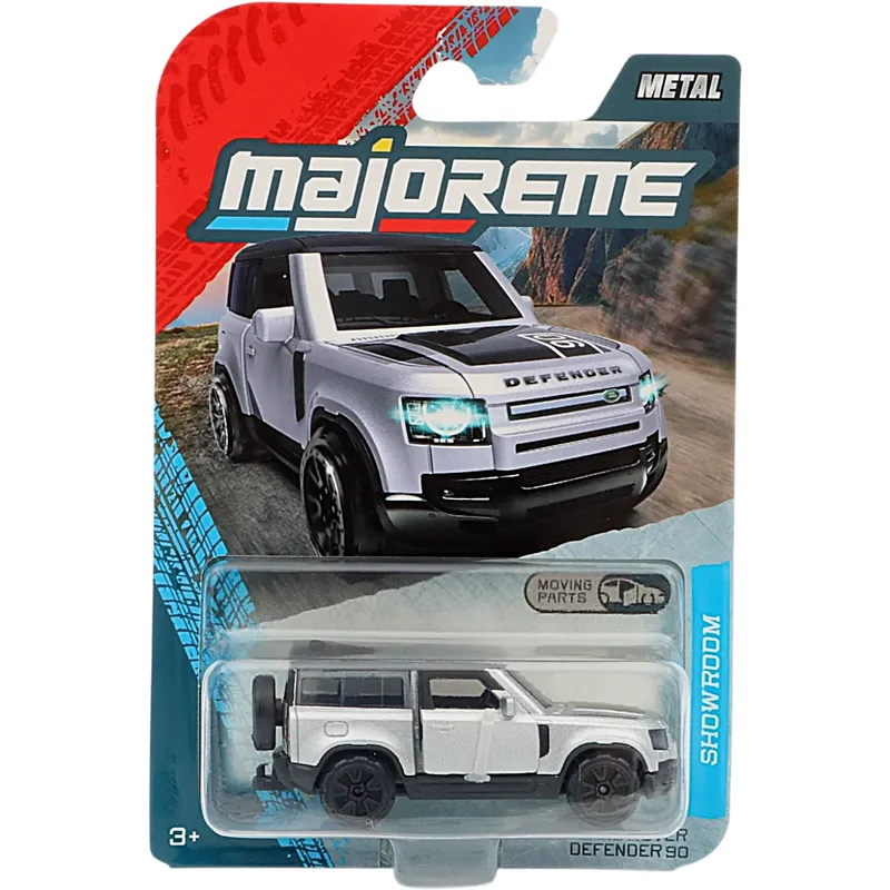 Land Rover Defender 90 - Silver - Showroom Premium Cars - Majorette - 7 cm