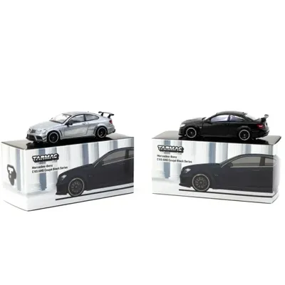 MB C 63 AMG Coupé Black Series - Svart - Tarmac - 1:64