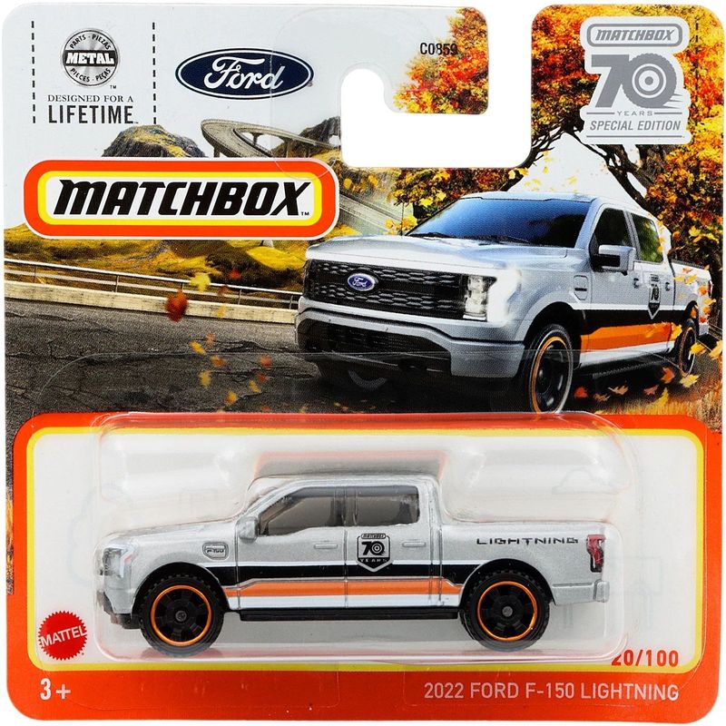 2022 Ford F-150 Lightning - Silver - 70 Years - Matchbox