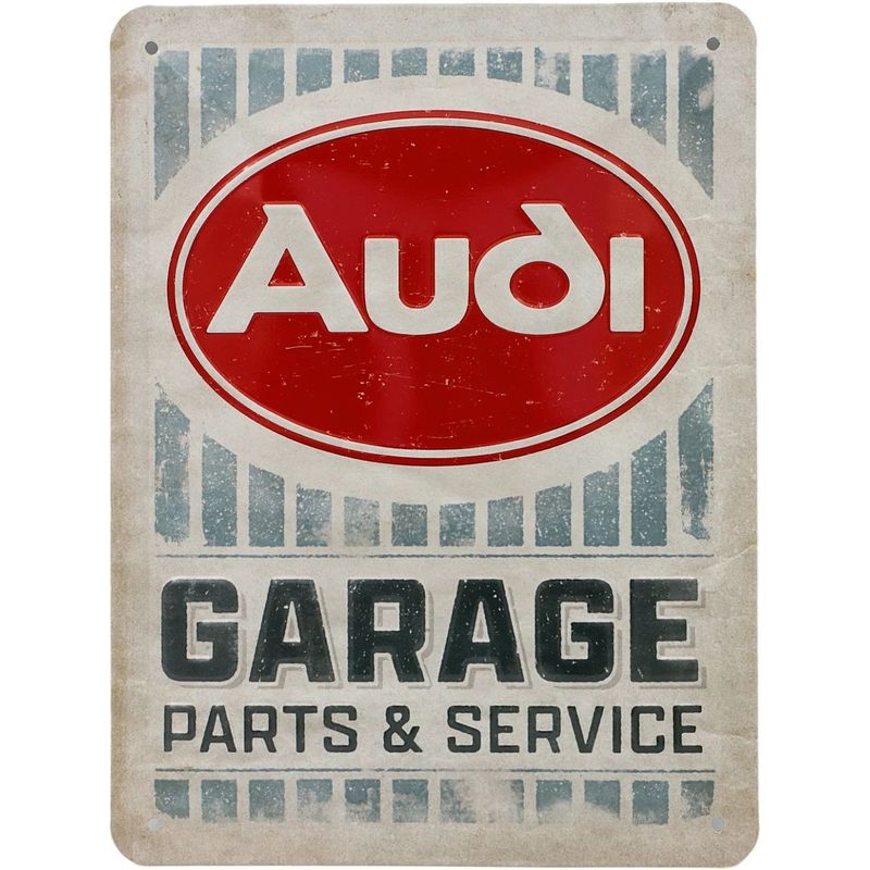 Audi - Garage - Parts & Service - Plåtskylt - 15x20 cm