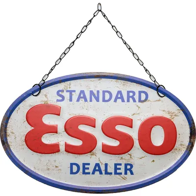 Esso logga - Plåtskylt - 40 x 25 cm