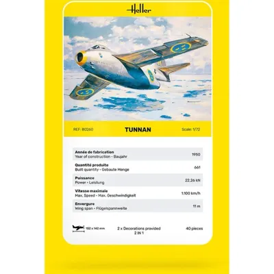 Saab 29 Tunnan - Plastbyggmodell - 80260 - Heller - 1:72