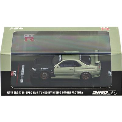 Nissan Skyline GT-R (R34) M-SPEC - Grönsvart - Inno64 - 1:64