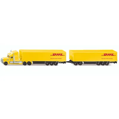 Långtradare DHL - Dragbil med 2 trailers - Siku - 1:87