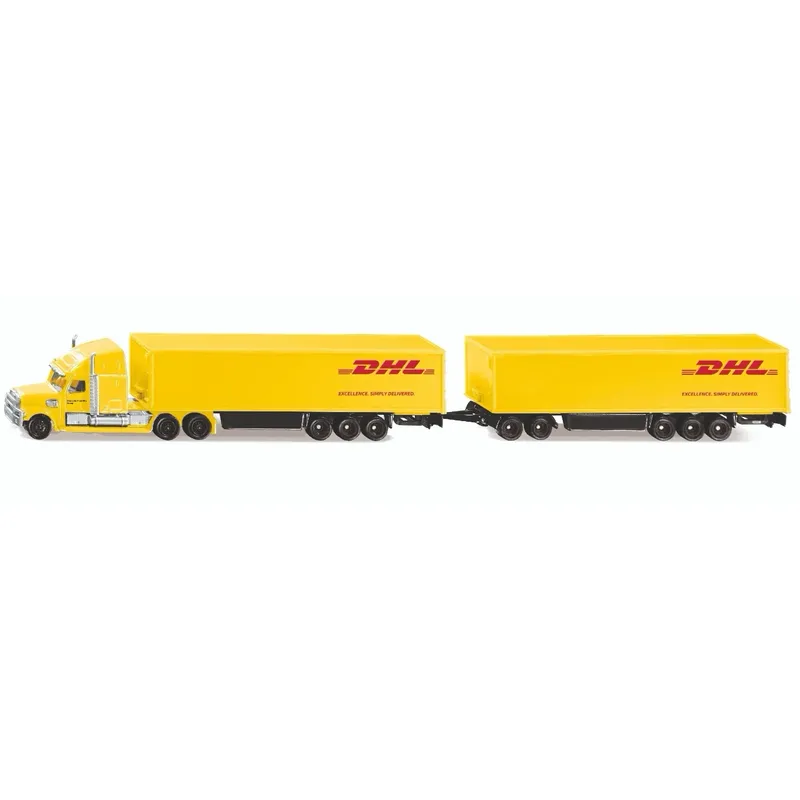 Långtradare DHL - Dragbil med 2 trailers - Siku - 1:87