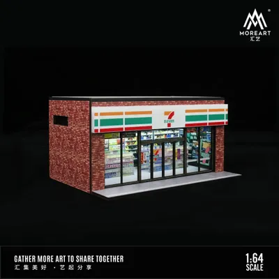7-Eleven Butik Diorama - LED-belysning - 1:64