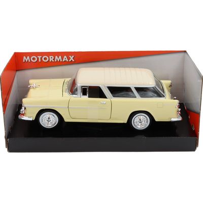 1955 Chevy Bel Air Nomad - Gul och Beige - Motormax - 1:24