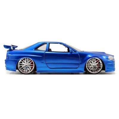 Brian's Nissan Skyline GT-R (BNR34) - Blå - Jada Toys - 1:24