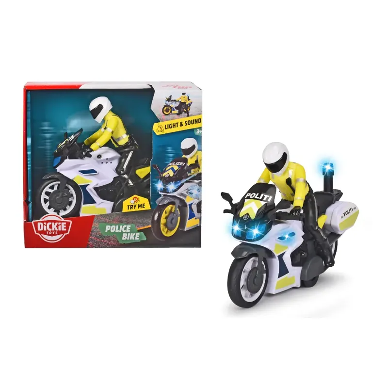 Polismotorcykel - Dansk Polis - Ljud och Ljus - Dickie Toys