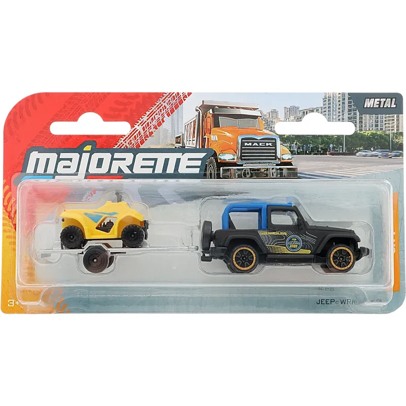 Jeep Wrangler med fyrhjuling på släp - Trailer - Majorette