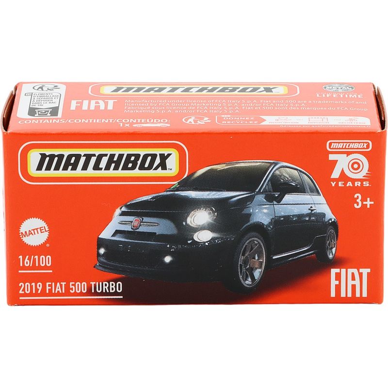 2019 Fiat 500 Turbo - Svart - Power Grab - Matchbox