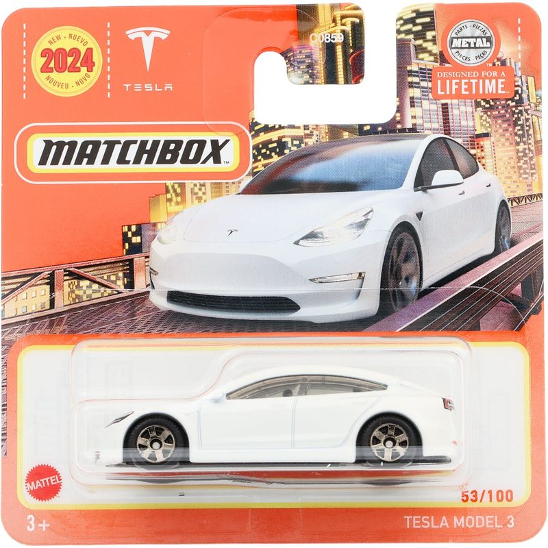 Tesla Model 3 - Vit - Matchbox