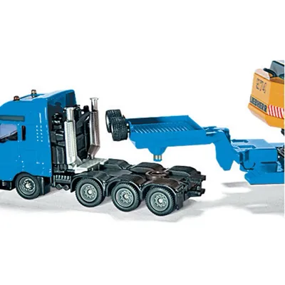 MAN Dragbil + Trailer med Liebherr Grävmaskin - 1847 - Siku