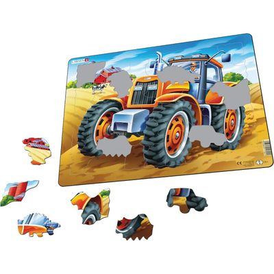 Pussel - Larsen - Stor orange traktor