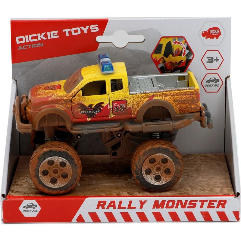 Rally Monster - Dickie Toys - Gul (smutsig)